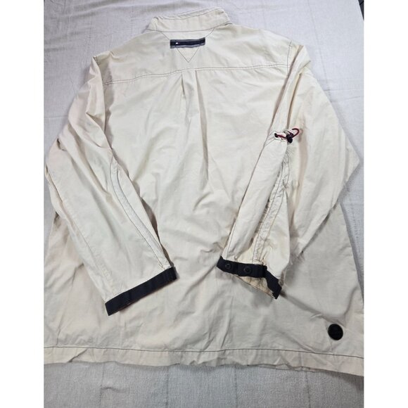 Tommy Hilfiger Beige Utility Field Jacket XL Full Zip Pockets Hong Kong Y2K - Picture 10 of 16
